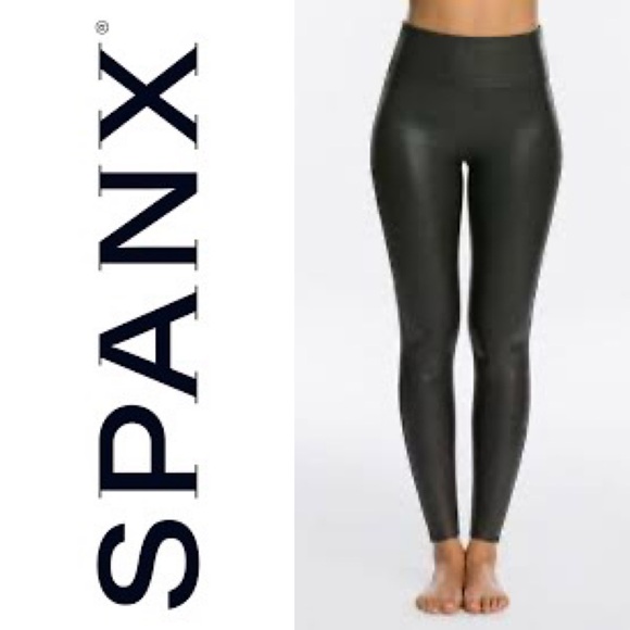 SPANX Pants - Spanx Faux Leather black Shapewear leggings size L